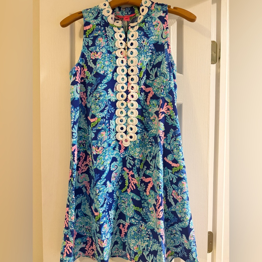 Lilly Pulitzer Blue and Pink Sleeveless shift Dress